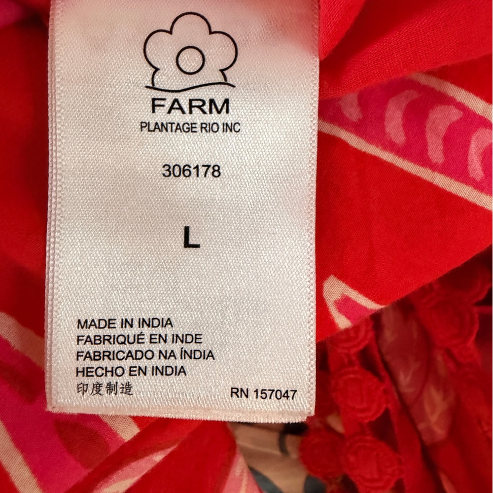 *Like New* FARM Rio Anthro Tropical Open Back Midi Vacation Resort Dress Size L - Picture 16 of 16